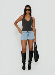 Rhode Denim Mini Skort Light Vintage Blue