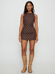 Yumiko Romper Brown Polka Dot