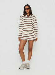 Eddi Shorts Cream / Brown Stripe