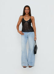 Opaline Sequin Cami Top Black