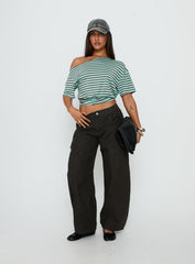 Ashlinn Off Shoulder Drapey Top Stripe