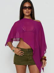 Mairelle Sheer Poncho Plum