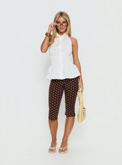 Samaira Capri Pant Brown Polka Dot