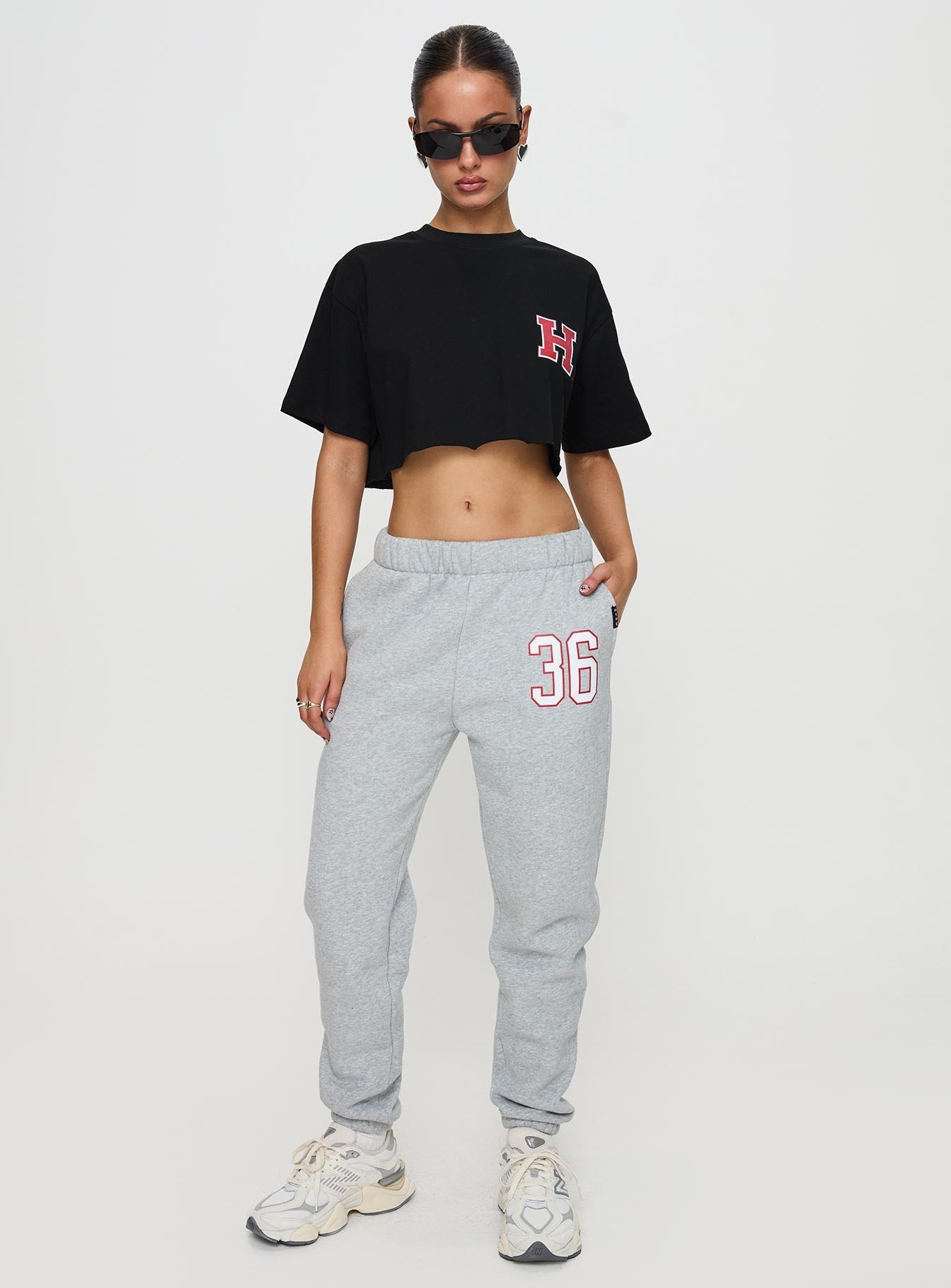 Harvard Graphic Track Top Black