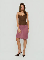 Renaissance Corset Lace Top Brown Suede