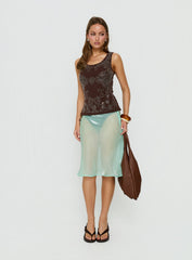 Spend The Night Embroidered Tank Top Chocolate Brown