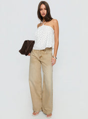 Serenitia Mid Rise Relaxed Jeans Sandy Brown Wash