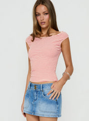 Cheirosa Off Shoulder Top Red Stripe
