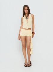 Jazania Frill Halter Top Butter Yellow