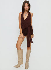 Baseline Low Rise Rib Shorts Chocolate