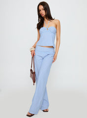 Sofea Halter Top Blue Stripe