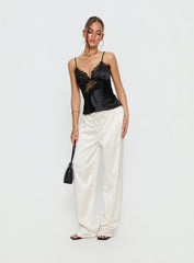 Annamari Lace Satin Cami Top Black