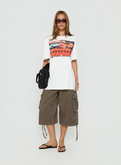 Dodge Electric Muscle Oversized Graphic Tee White