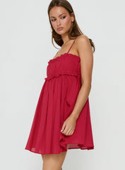 Beya Ruched Bust Mini Dress Red