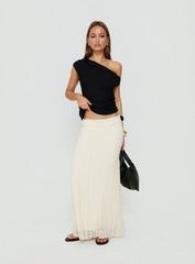 Kaylani One Shoulder Drape Top Black