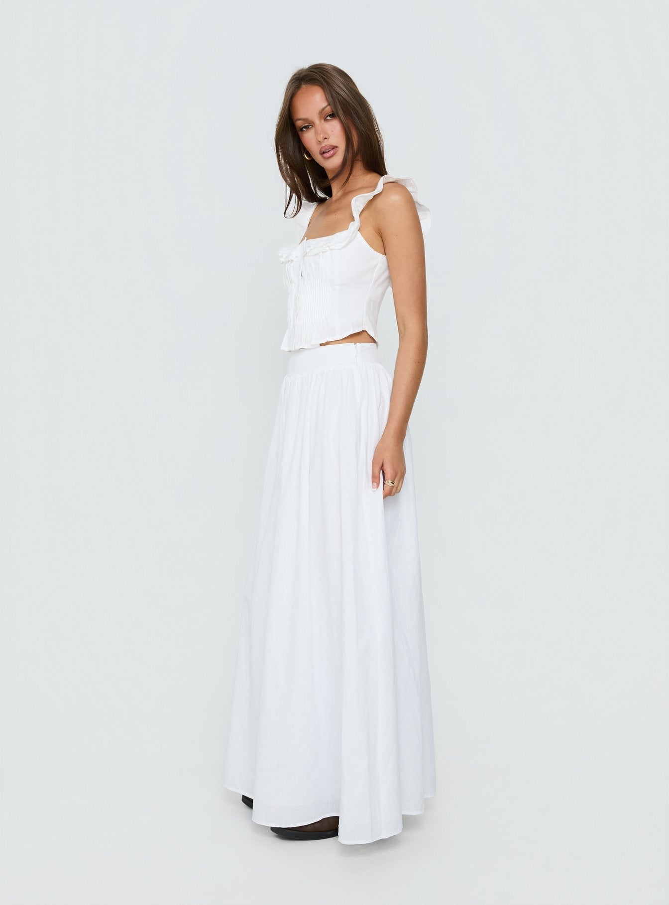 Valerio Maxi Skirt White