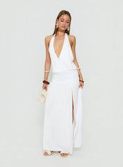 Casanova Halter Wrap Maxi Dress White