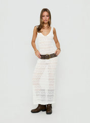 Ledena Knit V Neck Maxi Dress Cream