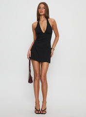 Dignified Tie Neck Romper Black