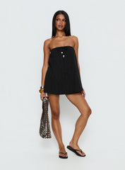 Isafelia Strapless Romper Black