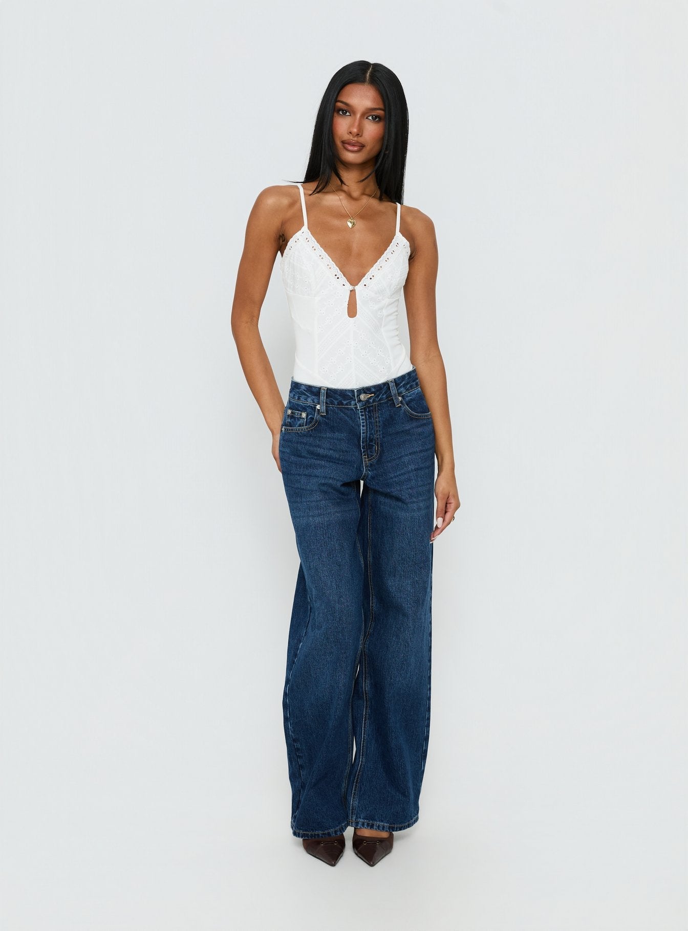 Nerisse Keyhole Bodysuit White
