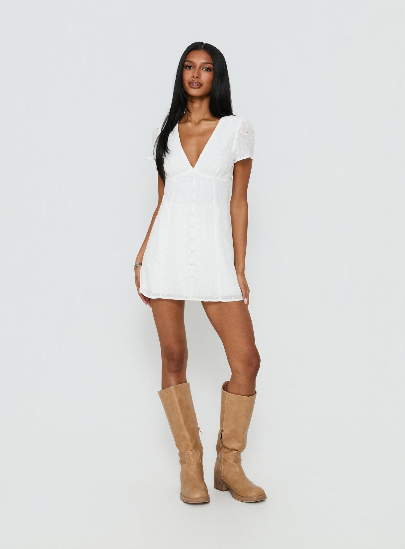 Loveliness Romper White Anglaise