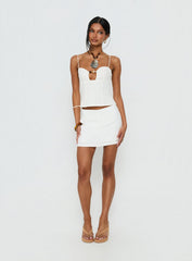 Gigi Linen Blend Skort White