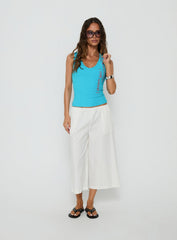 Dreamgirl Nightmare Graphic V Neck Tank Blue