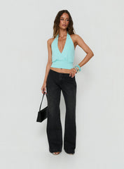 Buenos No Waist Low Rise Straight Leg Jeans Washed Black