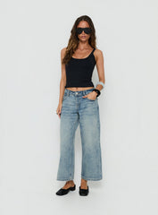 Sooki Low Rise Cropped Jeans Light Vintage Blue