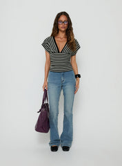 Flow Rider No Waist Low Rise Bootleg Jean Vintage Blue Wash