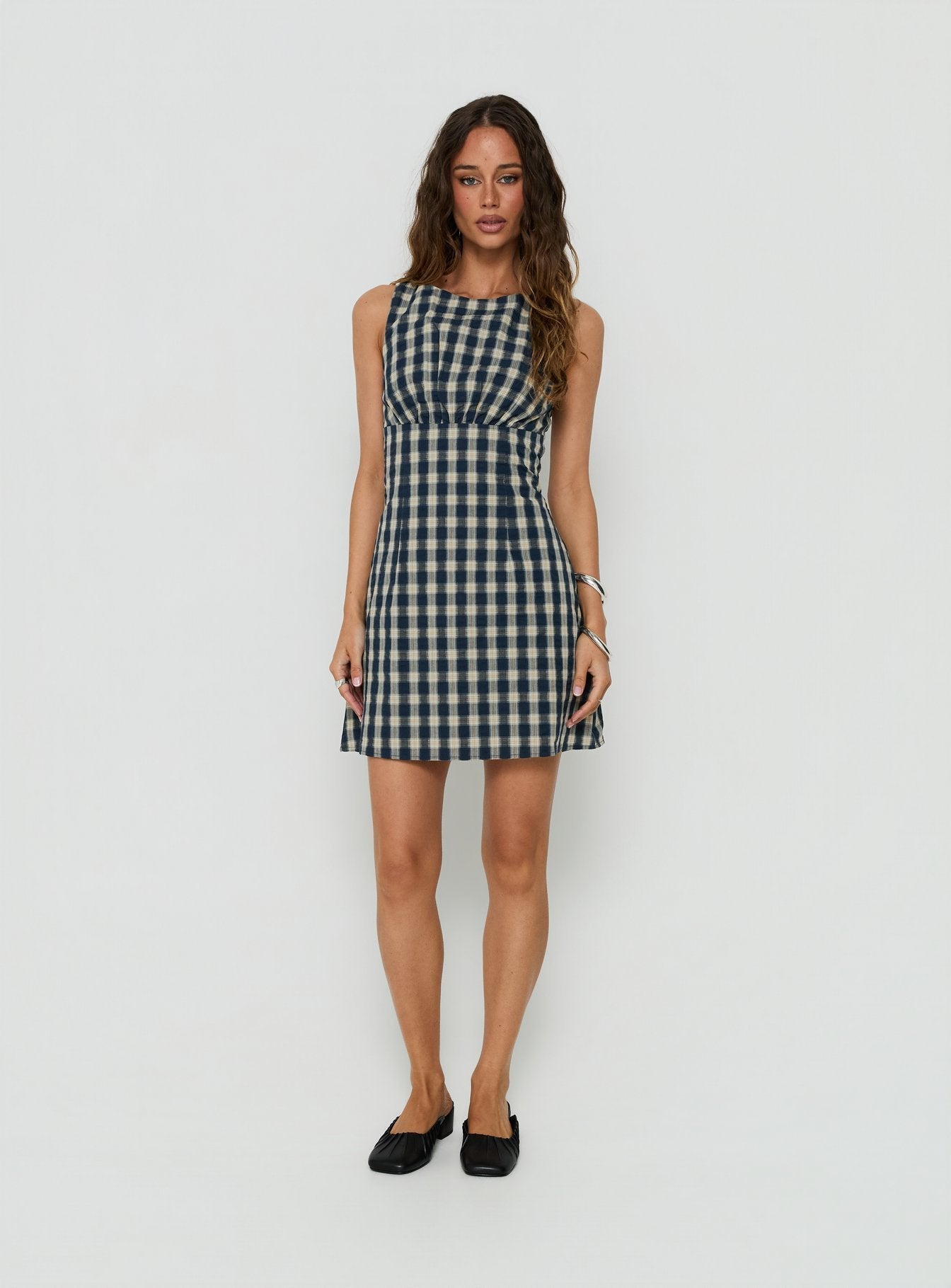 Sweet Somethings Mini Dress Navy Check