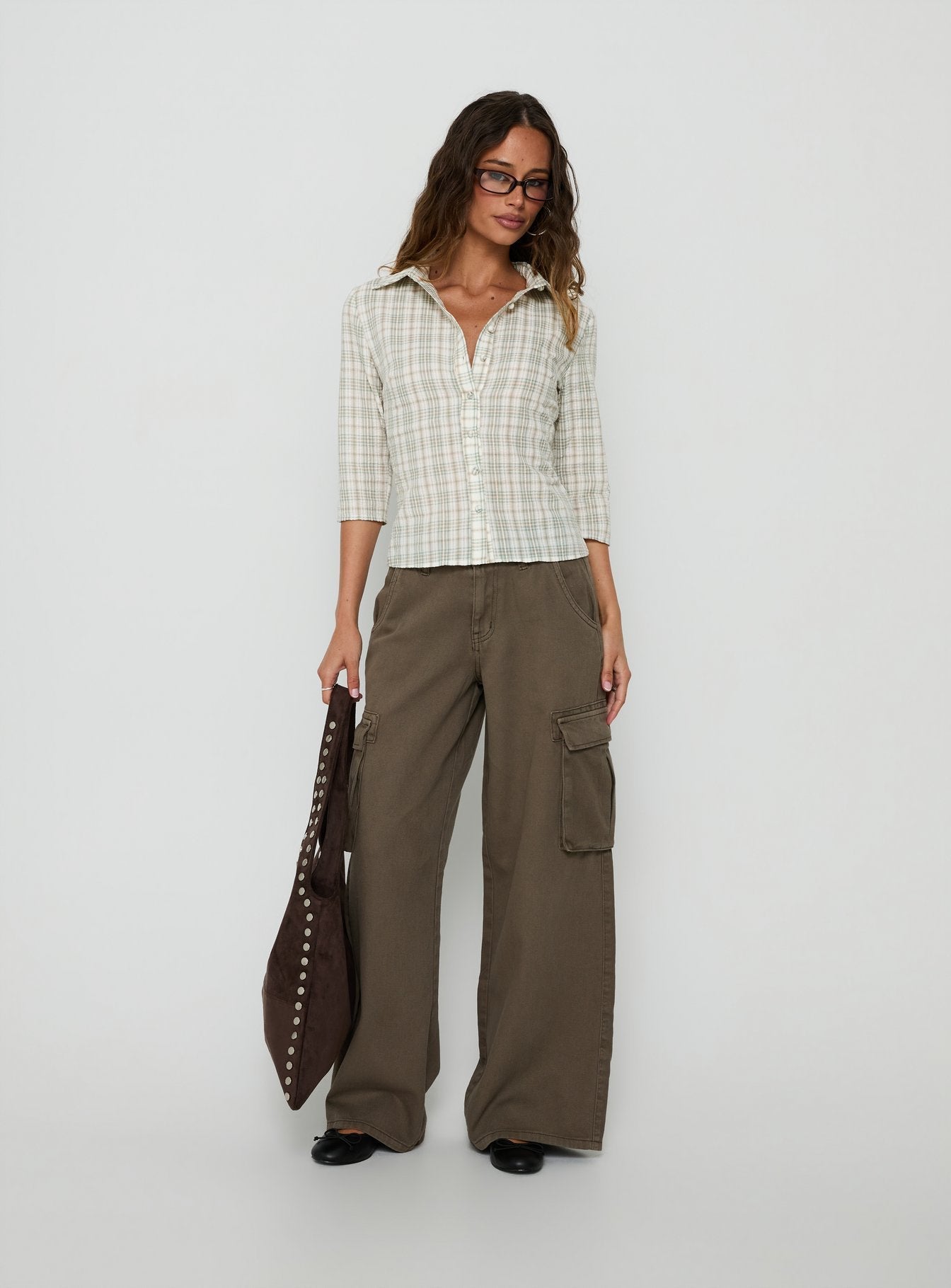 Anni 3/4 Sleeve Top Multi Check