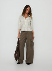 Anni 3/4 Sleeve Top Multi Check