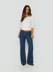 Buenos No Waist Low Rise Straight Leg Jeans Dark Indigo