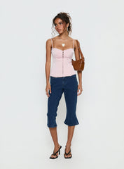 Maralyne Satin Corset Top Soft Pink