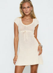 Lolaia Crochet Mini Dress Cream