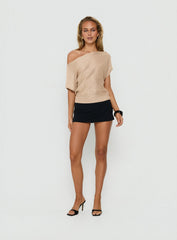 Kysa Off Shoulder Knit Top Gold