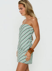 Elery Strapless Mini Dress Blue Stripe