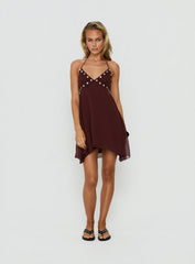Maddalena Halter Mini Dress Chocolate