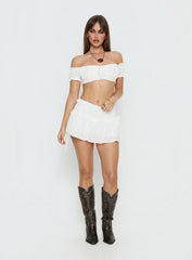 Corabel Ruffle Skort White