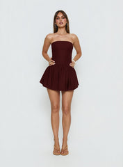 Evrae Strapless Playsuit Brown
