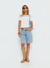 Breiann Lace Off Shoulder Short Sleeve Top White