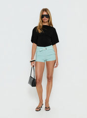 Viridian Belted Micro Shorts Blue