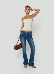 Missimo Ruched Mesh Corset Top Cream