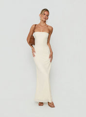 Annarosa Strapless Lace Maxi Dress Cream
