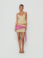 Calya Layered Top Lime / Pink