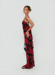 Bishopp Tie Back Maxi Dress Red Floral
