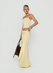 Aymee Tie Detail Maxi Skirt Yellow