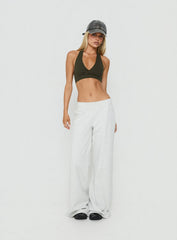 Lock In Active Halter Crop Top Olive
